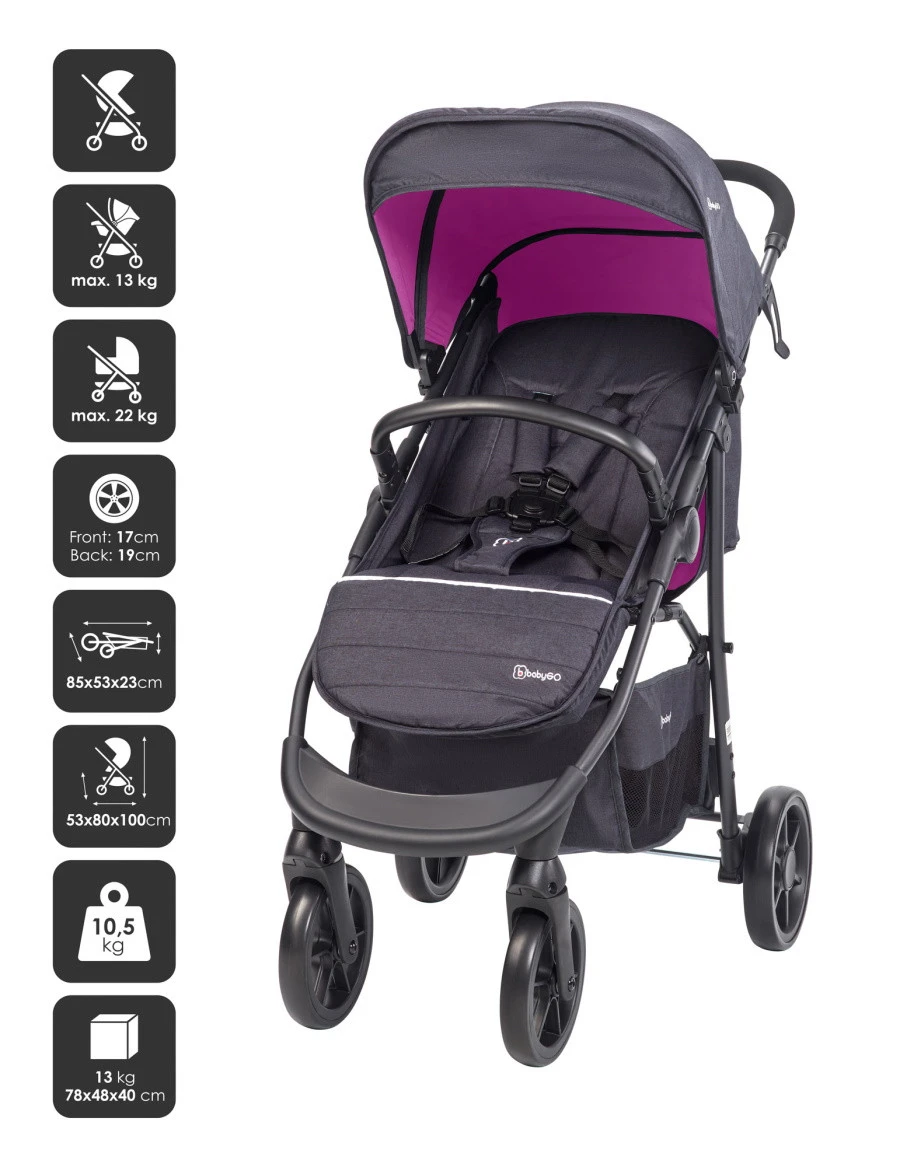 Babygo Style Rosa 3-in-1 Kinderwagen Incl. Autostoel 6324 9 Babygo Style Rosa 3-in-1 Kinderwagen Incl. Autostoel 6324 - Afbeelding 7