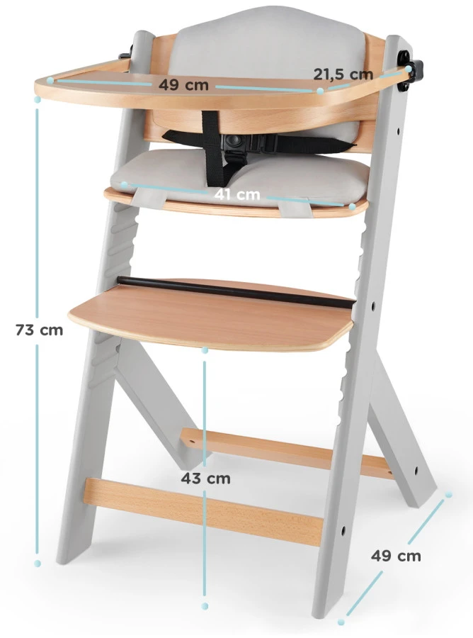 Kinderkraft Enock Grijs/Naturel Houten Kinderstoel Met Zitverkleiner KHENOC0PGRY0000 8 Kinderkraft Enock Grijs/Naturel Houten Kinderstoel Met Zitverkleiner KHENOC0PGRY0000 - Afbeelding 6