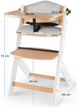 Kinderkraft Enock Wit/Naturel Houten Kinderstoel Met Zitverkleiner KHENOC0PWHT0000 -Babyproducten Winkel Kinderkraft Enock White Kinderstoel met Zitverkleiner KHENOC0PWHT0000 7