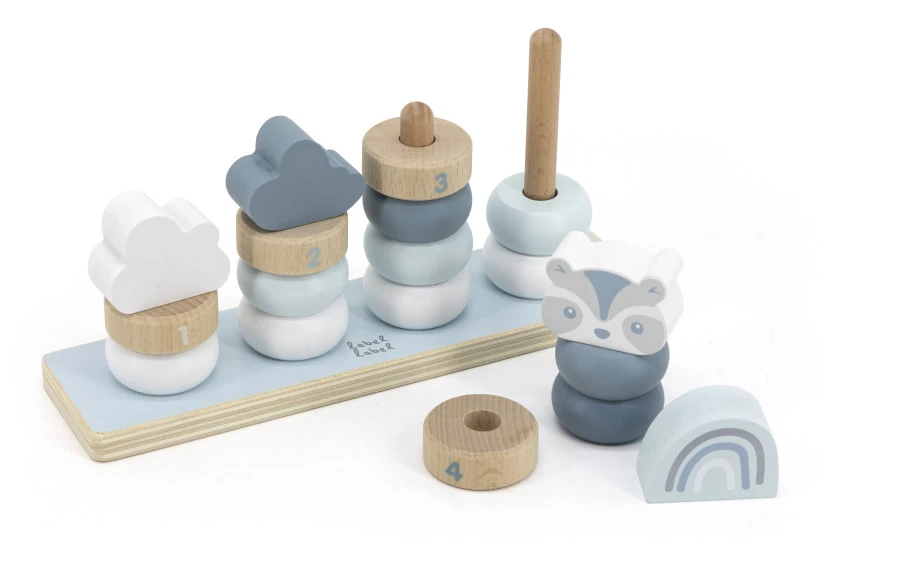 Label Label Blauw Houten Stapelringen LLWT-25279 4 Label Label Blauw Houten Stapelringen LLWT-25279 - Afbeelding 2