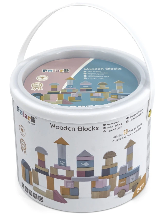 PolarB 60 Stuks Houten Blokken 44010 6 PolarB 60 Stuks Houten Blokken 44010 - Afbeelding 4