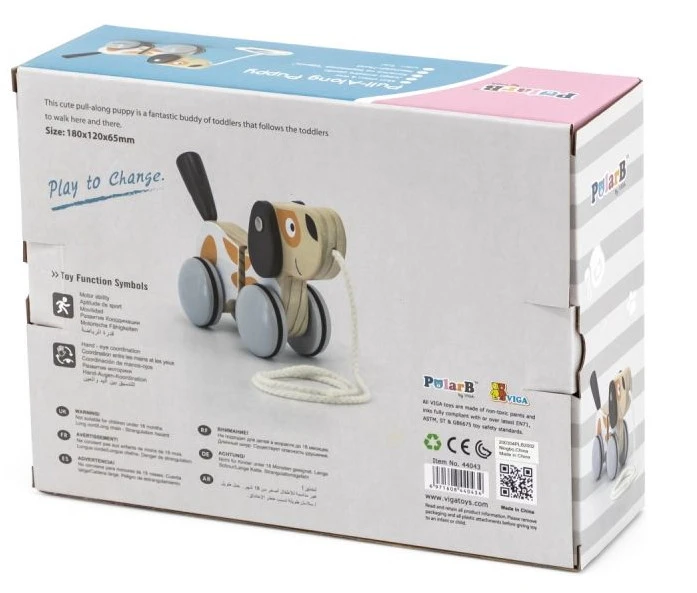 PolarB Puppy Luxe Houten Trekfiguur 44043 6 PolarB Puppy Luxe Houten Trekfiguur 44043 - Afbeelding 4