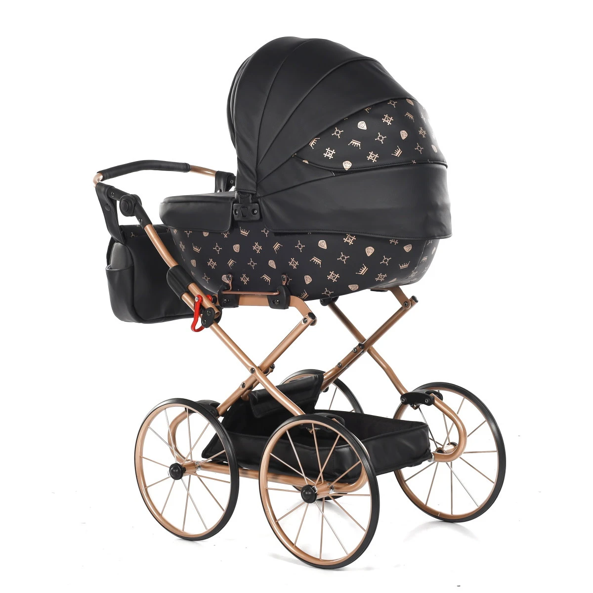 Tako Mini Imperial Vintage Black/Rose Poppen Kinderwagen Incl. Tas 04 6 Tako Mini Imperial Vintage Black/Rose Poppen Kinderwagen Incl. Tas 04 - Afbeelding 4