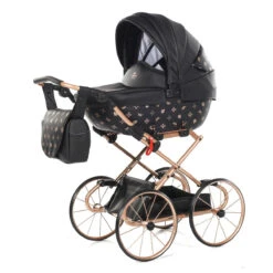 Tako Mini Imperial Vintage Black/Rose Poppen Kinderwagen Incl. Tas 04 8 Tako Mini Imperial Vintage Black/Rose Poppen Kinderwagen Incl. Tas 04 -Babyproducten Winkel Tako Mini Imperial Vintage Black Rose Poppen Kinderwagen incl. Tas 04 3