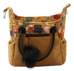 Adamex Porto Flowers Ochre 2-in-1 Kinderwagen FL-3 -Babyproducten Winkel adamex porto flowers ochre 2 in 1 kinderwagen fl 3 4