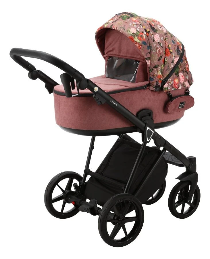 Adamex Porto Flowers Pink 2-in-1 Kinderwagen FL-2 4 Adamex Porto Flowers Pink 2-in-1 Kinderwagen FL-2 - Afbeelding 2