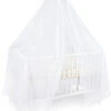 Albero Mio Voile White 450x200 Cm Sluier Met Strik -Babyproducten Winkel albero mio voile white 400x200 cm klamboe met strik