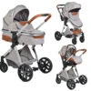 Cangaroo Alma Light Grey Silver 3-in-1 Combi Kinderwagen Incl. Autostoel -Babyproducten Winkel alma alu 13