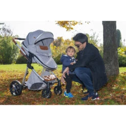 Cangaroo Alma Light Grey Silver 3-in-1 Combi Kinderwagen Incl. Autostoel -Babyproducten Winkel alma alu 2