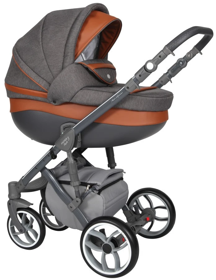 Baby Merc Faster 3 Grey/Brown Kinderwagen Incl. Autostoel FIII 100 3 Baby Merc Faster 3 Grey/Brown Kinderwagen Incl. Autostoel FIII 100