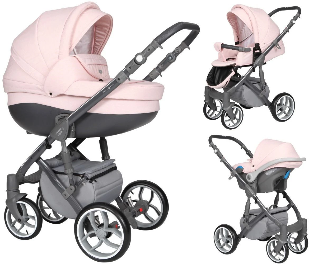 Baby Merc Faster 3 Pink Kinderwagen Incl. Autostoel FIII 91 3 Baby Merc Faster 3 Pink Kinderwagen Incl. Autostoel FIII 91