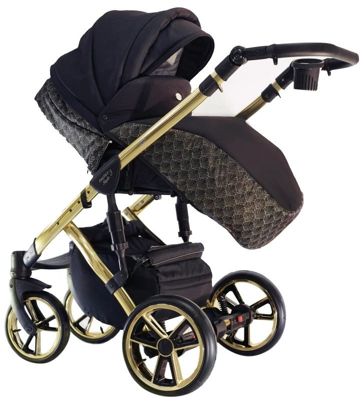 Baby Merc Faster 3 Black/Rose Gold LTD Kinderwagen Incl. Autostoel L189 - Afbeelding 5
