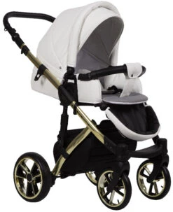 Baby Merc Faster 3 White/Gold Limited Edition Kinderwagen Incl. Autostoel L/190/ZE -Babyproducten Winkel baby merc faster 3 white limited edition kinderwagen 2