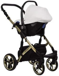 Baby Merc Faster 3 White/Gold Limited Edition Kinderwagen Incl. Autostoel L/190/ZE -Babyproducten Winkel baby merc faster 3 white limited edition kinderwagen 3