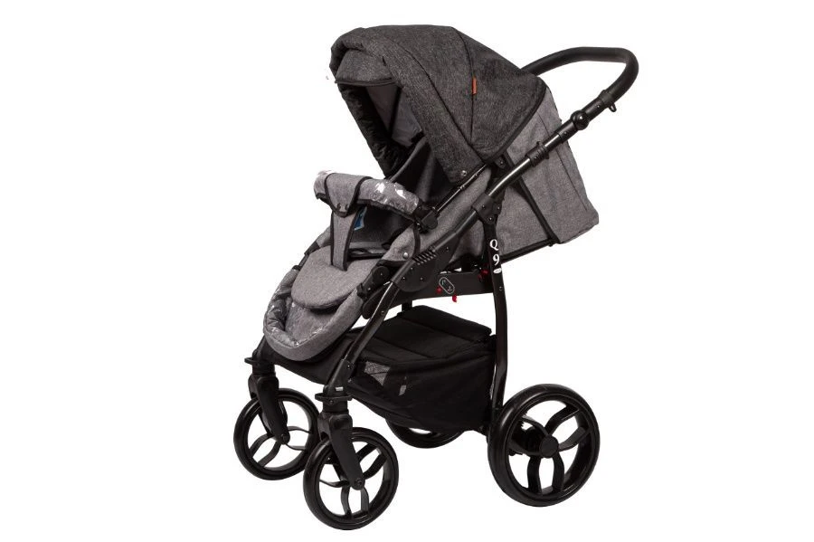 Baby Merc Q9 Black/Grey Kinderwagen Incl. Autostoel Q9/177B - Afbeelding 2