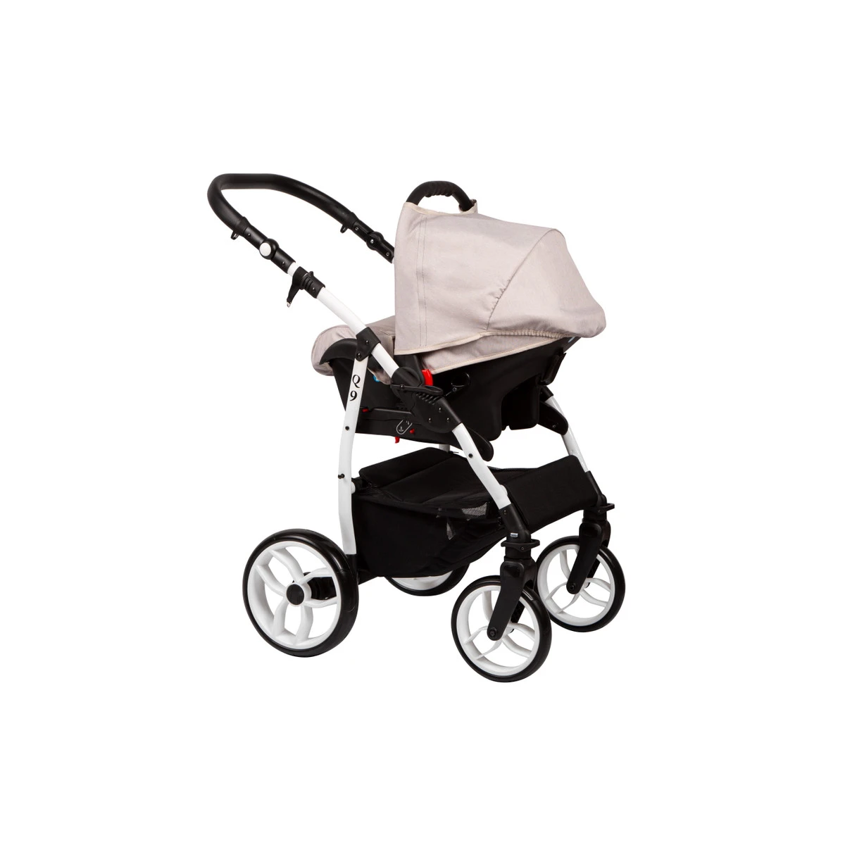Baby Merc Q9 White/Beige Kinderwagen Incl. Autostoel Q9/197C 5 Baby Merc Q9 White/Beige Kinderwagen Incl. Autostoel Q9/197C - Afbeelding 3