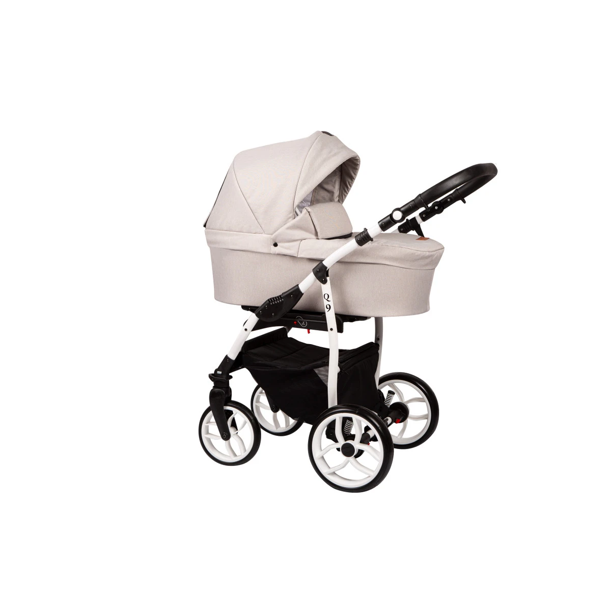 Baby Merc Q9 White/Beige Kinderwagen Incl. Autostoel Q9/197C 4 Baby Merc Q9 White/Beige Kinderwagen Incl. Autostoel Q9/197C - Afbeelding 2