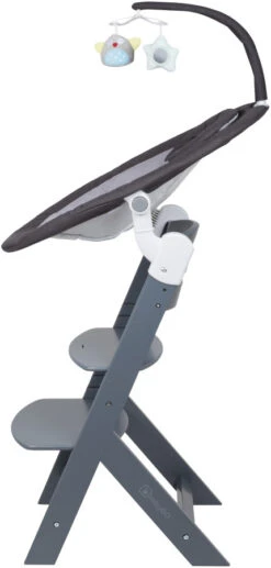 Babygo Homey Set Black/Grey Babyschommel En Kinderstoel 19012 -Babyproducten Winkel babygo homey set dark greygrey babyschommel en kinderstoel 19012 4