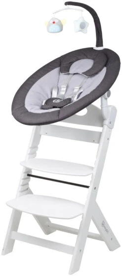 Babygo Homey Set Black/White Babyschommel En Kinderstoel 19014 -Babyproducten Winkel babygo homey set dark greywhite babyschommel en kinderstoel 19014 2