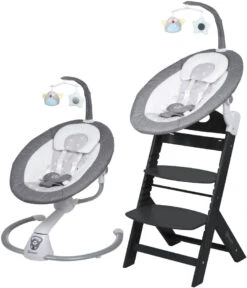 Babygo Homey Set Grey/Black Babyschommel En Kinderstoel 19023