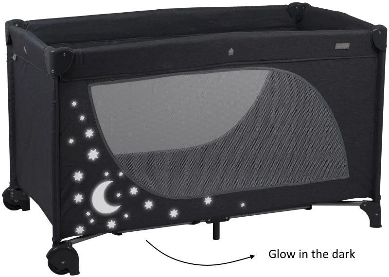 Babygo MoonStars Grey Melange Campingbed 4801 7 Babygo MoonStars Grey Melange Campingbed 4801 - Afbeelding 5