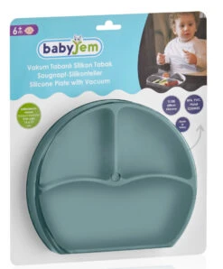 Babyjem Grijs Siliconen Bordje 715 -Babyproducten Winkel babyjem mint siliconen bordje 715 4 1