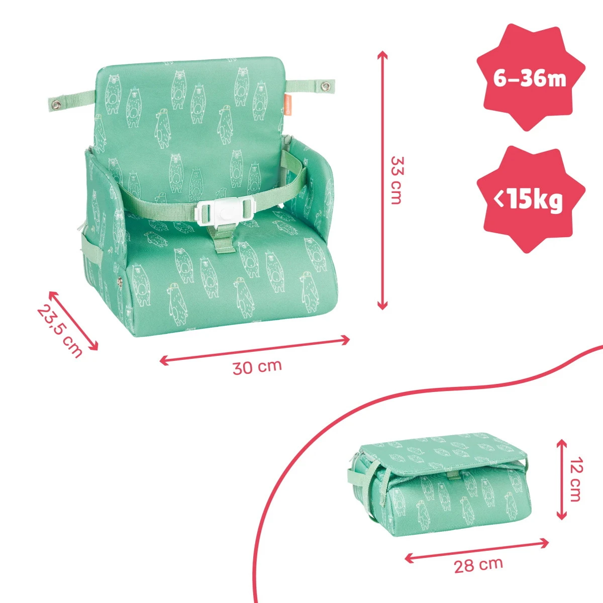 Badabulle Beer 2-in-1 Booster Stoelverhoger En Tas B009409 4 Badabulle Beer 2-in-1 Booster Stoelverhoger En Tas B009409 - Afbeelding 2