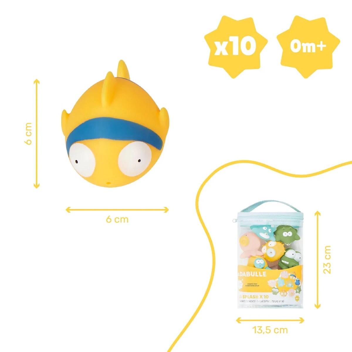 Badabulle Rigolo Splash 10 Stuks Badspeeltjes Met Tas B017024 4 Badabulle Rigolo Splash 10 Stuks Badspeeltjes Met Tas B017024 - Afbeelding 2