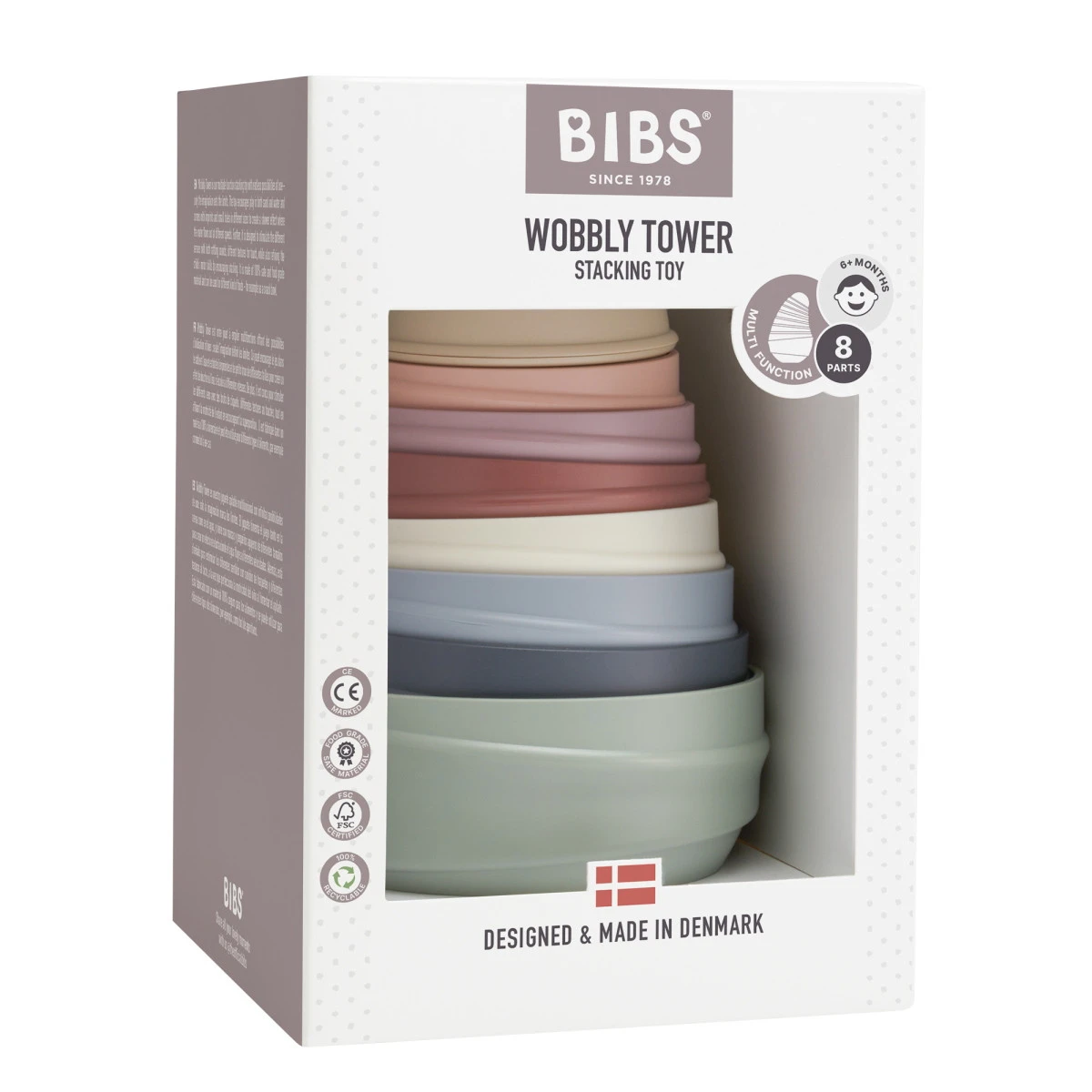 Bibs Pastel Rainbow Wobbly Tower Stapeltoren 4100100 5 Bibs Pastel Rainbow Wobbly Tower Stapeltoren 4100100 - Afbeelding 3