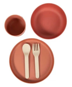 Bo Jungle B-Dinner Terracotta 5-delige Biologische Dinerset B551030 -Babyproducten Winkel bo jungle b dinner terracotta 5 delige biologische dinerset b551030.2