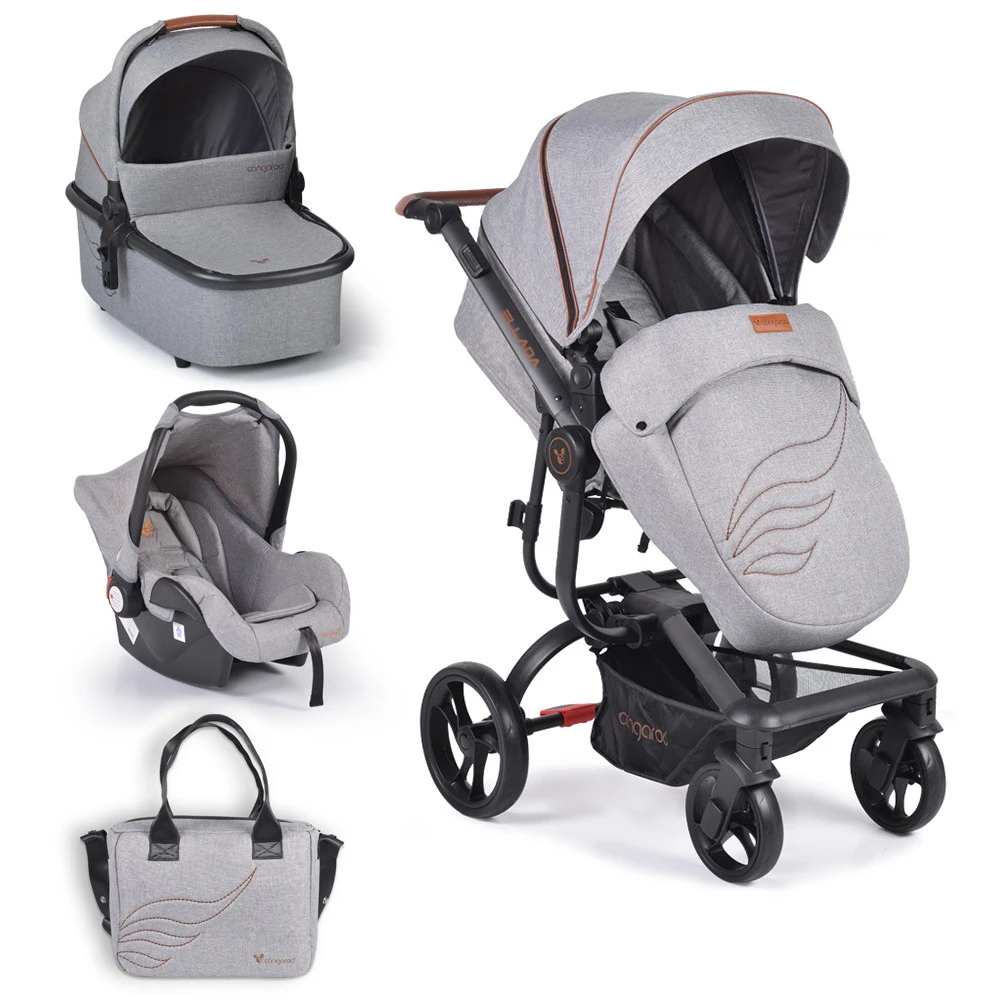 Cangaroo Ellada Grey 3-in-1 Combi Kinderwagen Incl. Autostoel 18 Cangaroo Ellada Grey 3-in-1 Combi Kinderwagen Incl. Autostoel - Afbeelding 16