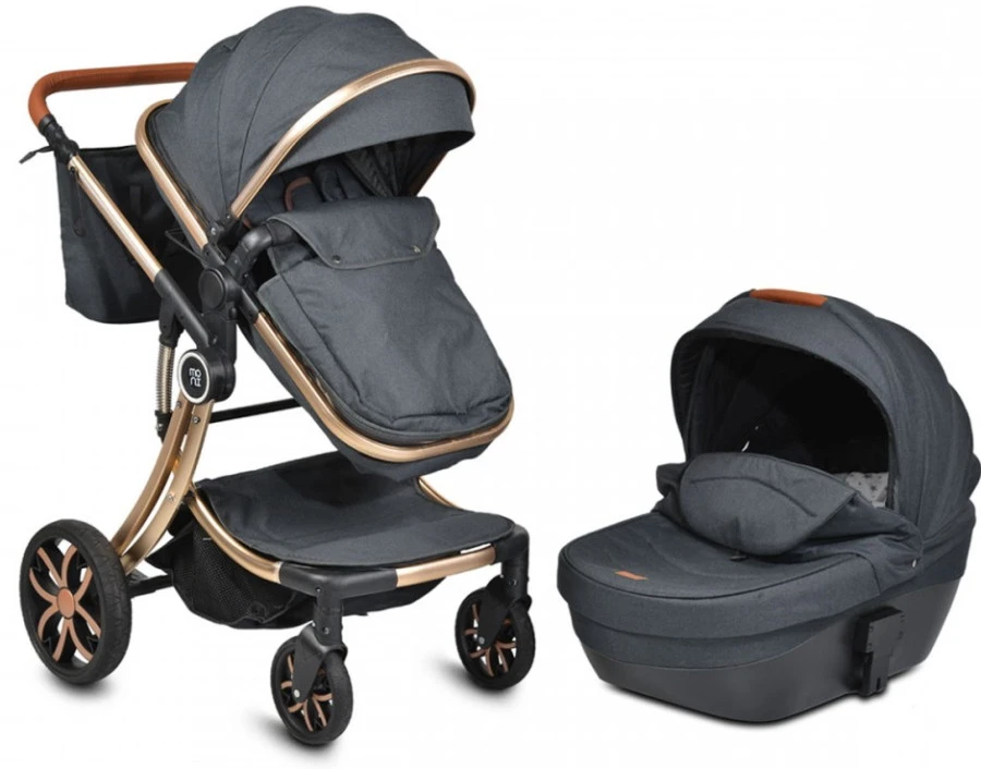 Cangaroo Polly Black 3-in-1 Combi Kinderwagen Incl. Autostoel 4 Cangaroo Polly Black 3-in-1 Combi Kinderwagen Incl. Autostoel - Afbeelding 2
