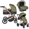 Cangaroo Thira Green 3-in-1 Combi Kinderwagen Incl. Autostoel -Babyproducten Winkel cangaroo thira green 3 in 1 combi kinderwagen 1
