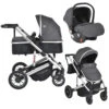 Cangaroo Thira Grey 3-in-1 Combi Kinderwagen Incl. Autostoel -Babyproducten Winkel cangaroo thira grey 3 in 1 combi kinderwagen 1