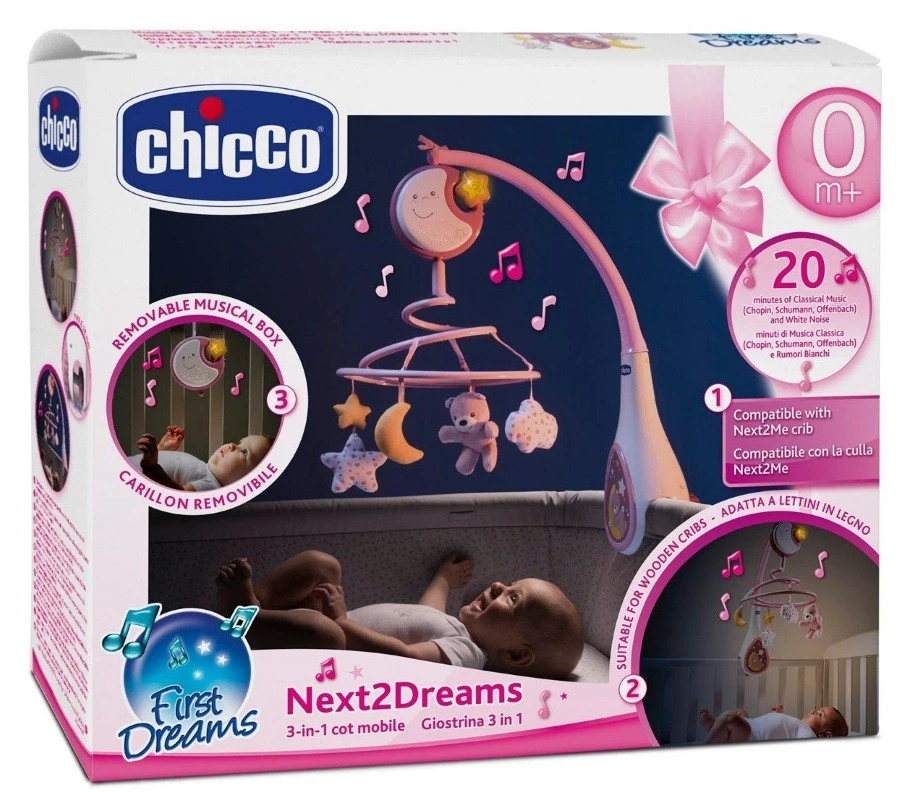 Chicco Next2Me Dreams Pink Muziekmobiel C07627.10 9 Chicco Next2Me Dreams Pink Muziekmobiel C07627.10 - Afbeelding 7