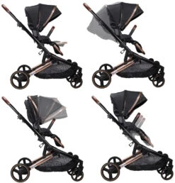 Ding Amigo Black/Rose Tandem Duowagen DI-191706 -Babyproducten Winkel ding amigo black rose tandem duowagen di 191706 1