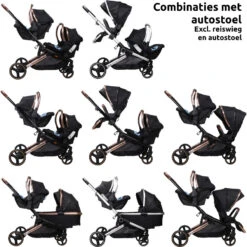 Ding Amigo Black/Rose Tandem Duowagen DI-191706 -Babyproducten Winkel ding amigo black rose tandem duowagen di 191706 8