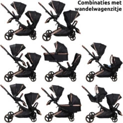 Ding Amigo Black/Rose Tweeling Kinderwagen Incl. 2 Autostoelen DI-191711 -Babyproducten Winkel ding amigo black rose tweeling kinderwagen incl. 2 autostoelen di 191711 7