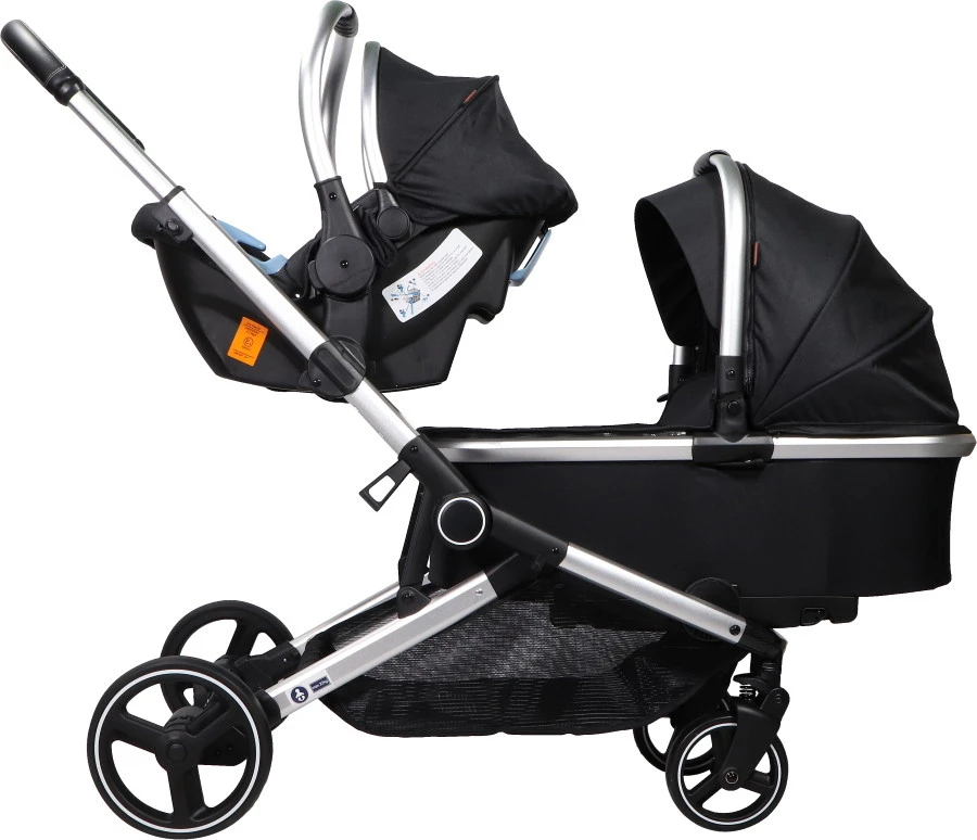 Ding Amigo Black/Silver Tweeling Kinderwagen Incl. 2 Autostoelen DI-191710 6 Ding Amigo Black/Silver Tweeling Kinderwagen Incl. 2 Autostoelen DI-191710 - Afbeelding 4