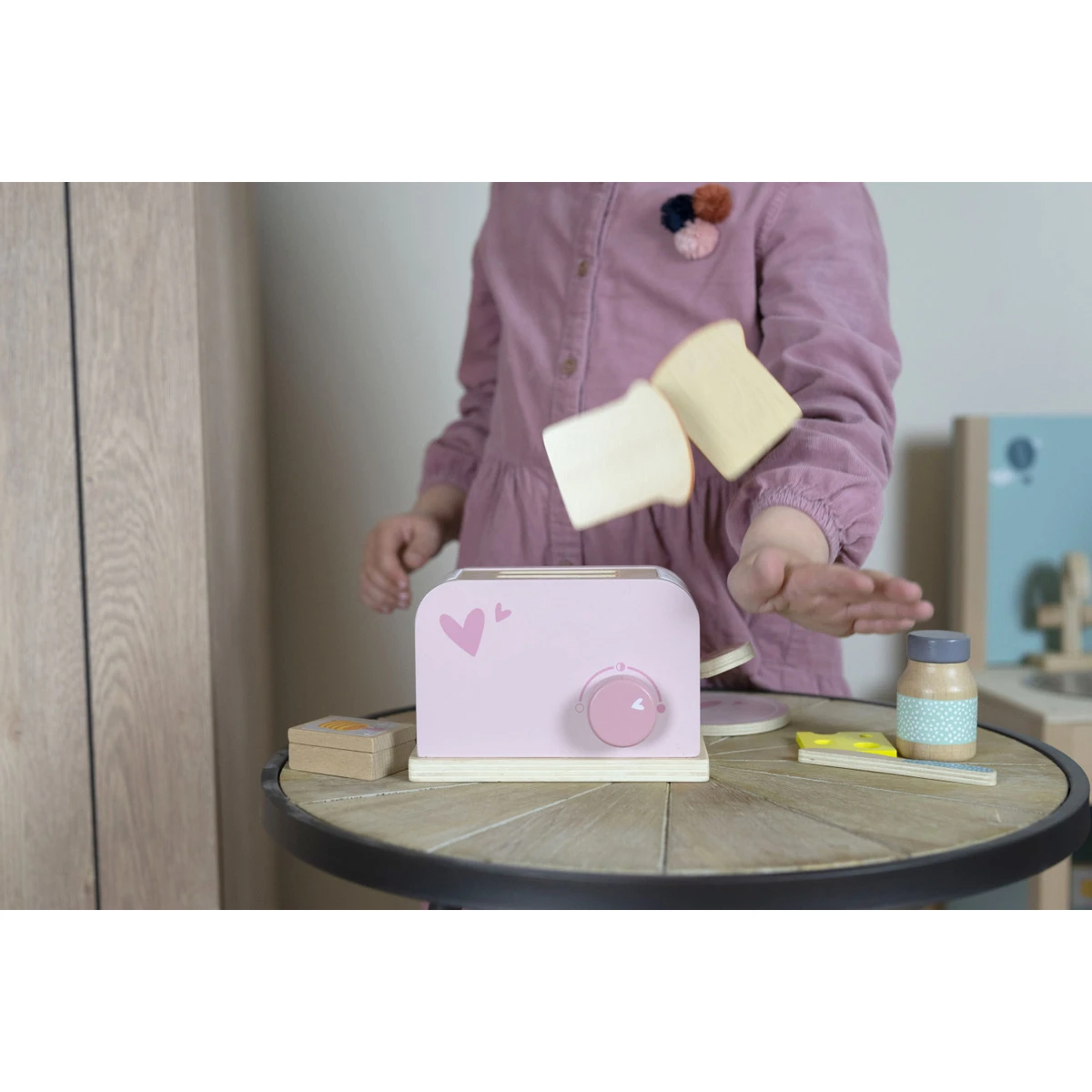 Label Label Roze Houten Broodrooster LLWT-24593 6 Label Label Roze Houten Broodrooster LLWT-24593 - Afbeelding 4