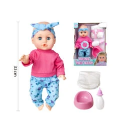 Eco Toys 33cm Pop Blauw/Roze Outfit Met Accessoires HC531515 -Babyproducten Winkel eco toys 33cm pop blauwroze outfit met accessoires hc531515 .2