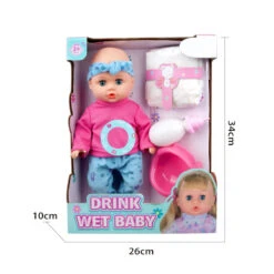 Eco Toys 33cm Pop Blauw/Roze Outfit Met Accessoires HC531515 -Babyproducten Winkel eco toys 33cm pop blauwroze outfit met accessoires hc531515 .3