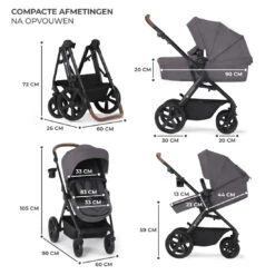Kinderkraft A-Tour Dark Grey 3-in-1 Kinderwagen Incl. Autostoel KSATOU00DGR3000 -Babyproducten Winkel kinderkraft a tour dark grey 3 in 1 kinderwagen incl. autostoel ksatou00dgr3000 13