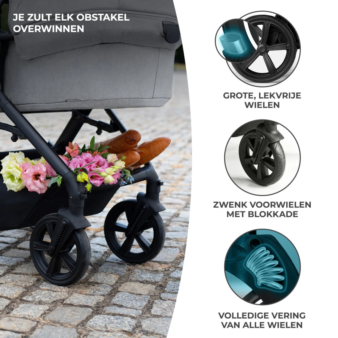 Kinderkraft A-Tour Light Grey 3-in-1 Kinderwagen Incl. Autostoel KSATOU00LGR3000 12 Kinderkraft A-Tour Light Grey 3-in-1 Kinderwagen Incl. Autostoel KSATOU00LGR3000 - Afbeelding 10