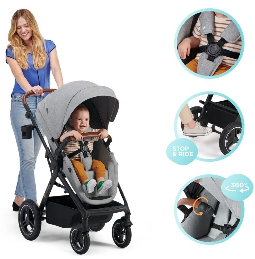 Kinderkraft B-Tour Ash Grey 3-in-1 Combi Kinderwagen Incl. Autostoel KSBTOU00DGR3000 14 Kinderkraft B-Tour Ash Grey 3-in-1 Combi Kinderwagen Incl. Autostoel KSBTOU00DGR3000 - Afbeelding 12