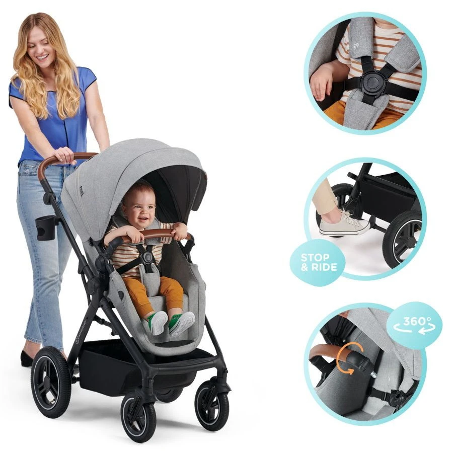 Kinderkraft B-Tour Silver Grey 3-in-1 Combi Kinderwagen Incl. Autostoel KSBTOU00LGR3000 12 Kinderkraft B-Tour Silver Grey 3-in-1 Combi Kinderwagen Incl. Autostoel KSBTOU00LGR3000 - Afbeelding 10
