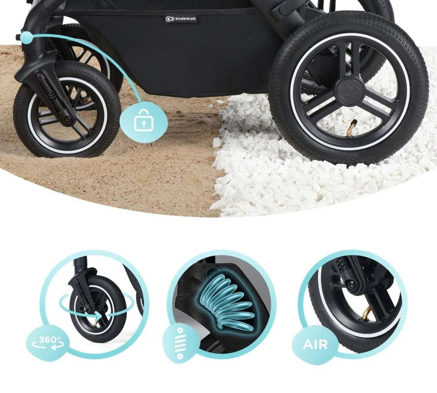 Kinderkraft B-Tour Silver Grey 3-in-1 Combi Kinderwagen Incl. Autostoel KSBTOU00LGR3000 16 Kinderkraft B-Tour Silver Grey 3-in-1 Combi Kinderwagen Incl. Autostoel KSBTOU00LGR3000 - Afbeelding 14