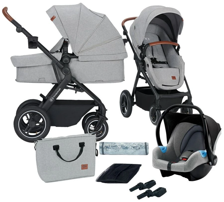 Kinderkraft B-Tour Silver Grey 3-in-1 Combi Kinderwagen Incl. Autostoel KSBTOU00LGR3000 3 Kinderkraft B-Tour Silver Grey 3-in-1 Combi Kinderwagen Incl. Autostoel KSBTOU00LGR3000