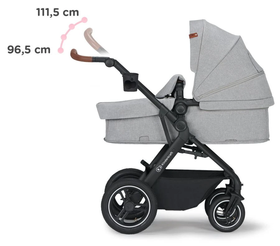 Kinderkraft B-Tour Silver Grey 3-in-1 Combi Kinderwagen Incl. Autostoel KSBTOU00LGR3000 9 Kinderkraft B-Tour Silver Grey 3-in-1 Combi Kinderwagen Incl. Autostoel KSBTOU00LGR3000 - Afbeelding 7