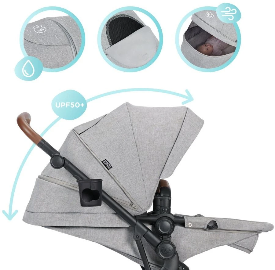 Kinderkraft B-Tour Silver Grey 3-in-1 Combi Kinderwagen Incl. Autostoel KSBTOU00LGR3000 10 Kinderkraft B-Tour Silver Grey 3-in-1 Combi Kinderwagen Incl. Autostoel KSBTOU00LGR3000 - Afbeelding 8